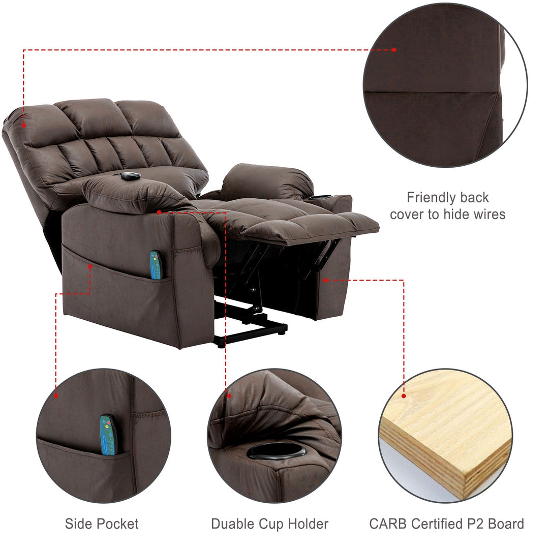 Electric Recliner Massage Chair with Heating and Power Lift