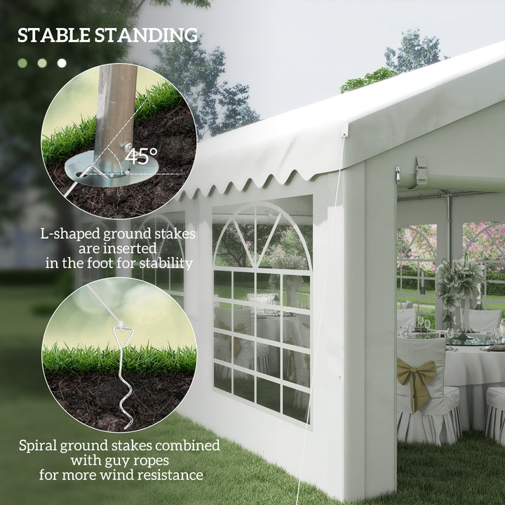 6m x 4 mParty Tents Portable Carport Shelter w/ Removable Sidewalls & Doors Party Tent Shelter Car Canopy