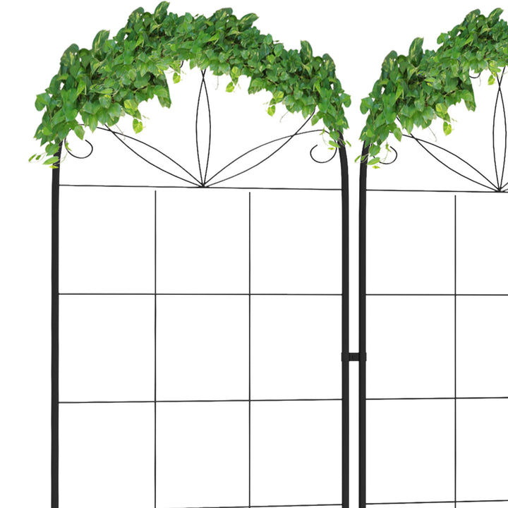 Set of 2 Metal Garden Trellises: Climbing Plant Support Frames