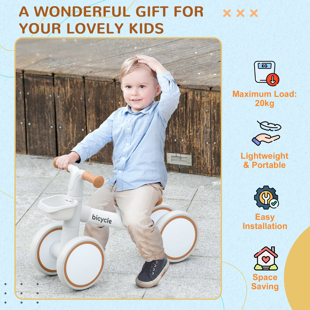 Kids Balance Bike for 1-3 Years Old with Adjustable Seat