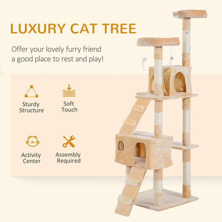 Deluxe Cat Tree with Sisal Scratching Posts & Toys