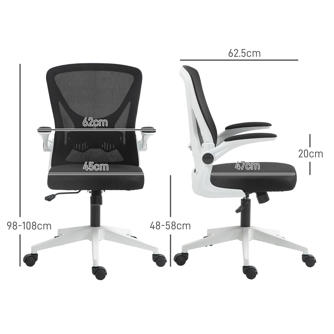 Vinsetto Mesh Office Chair, Adjustable, Black-White