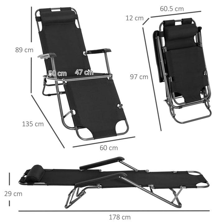 Reclining Relaxation: Foldable Sun Loungers with Pillow