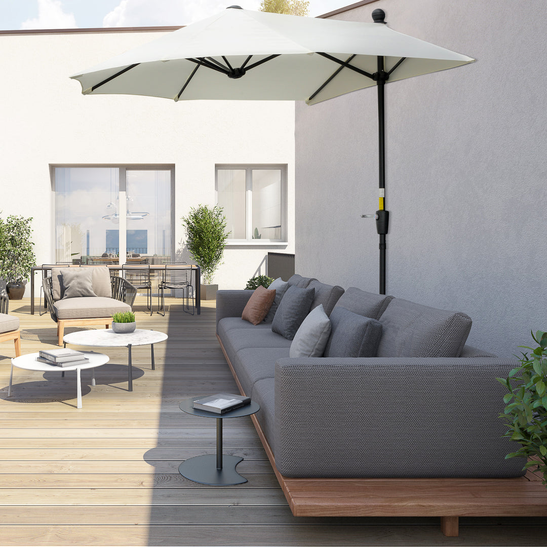 Waterproof Half Parasol: Crank-Operated Sunshade for Balconies & Gardens