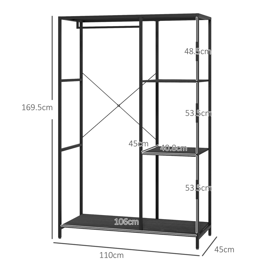 HOMCOM Coat Rack w/ Shoe Storage