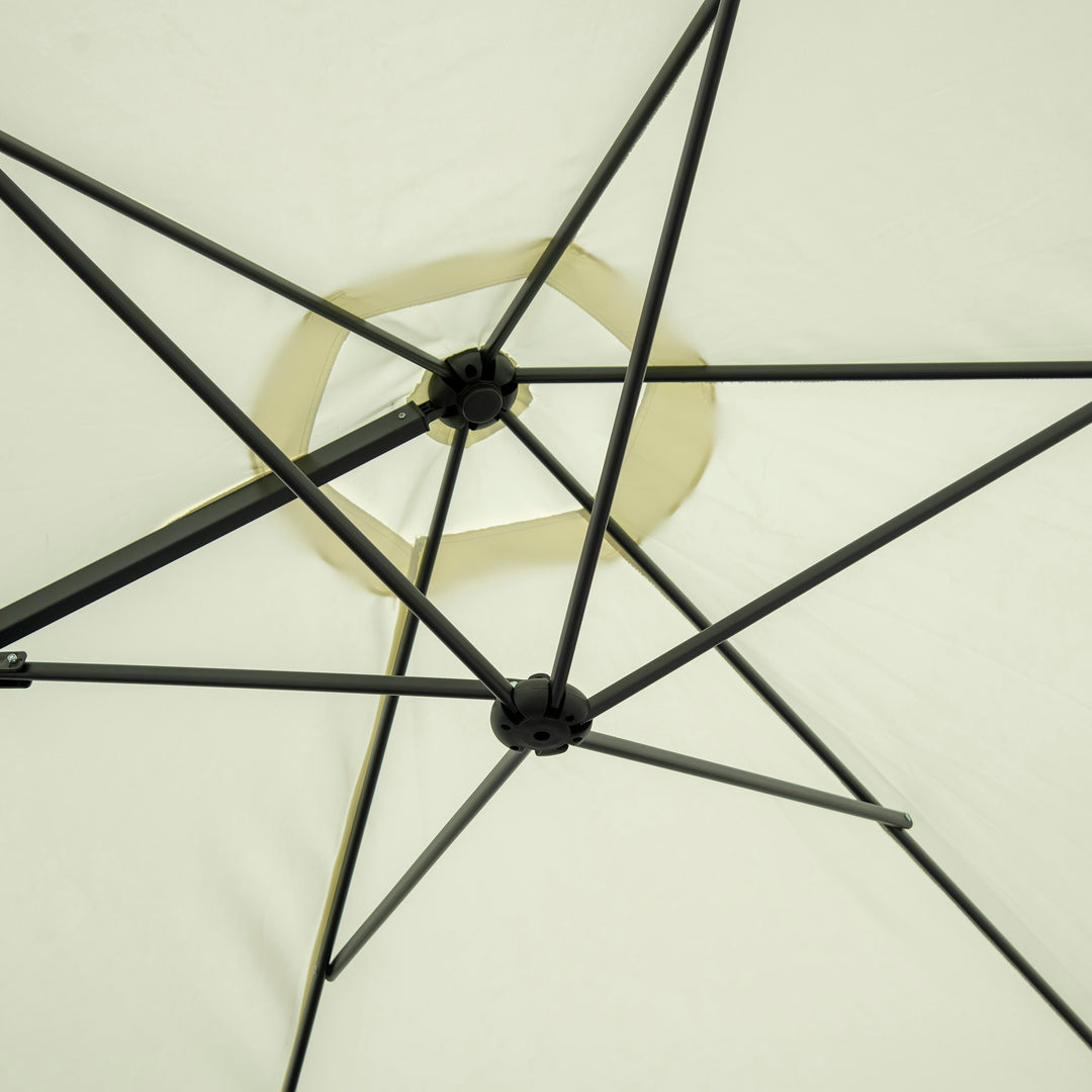 Waterproof Cantilever Garden Parasol with 360° Rotation