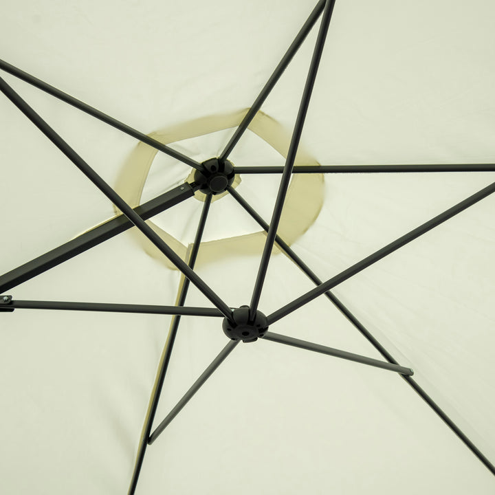 Waterproof Cantilever Garden Parasol with 360° Rotation