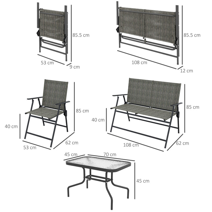 Breathable Mesh Patio Set: Foldable Armchairs