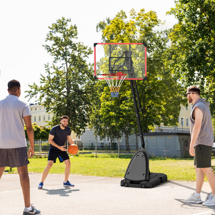 2.4-2.9m Adjustable Basketball Hoop and Stand with Weighted Base