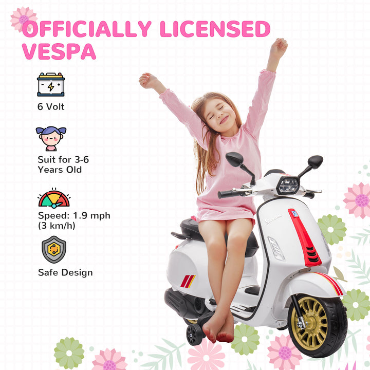 12V Vespa Licensed Kids Electric Motorbike w/ Music