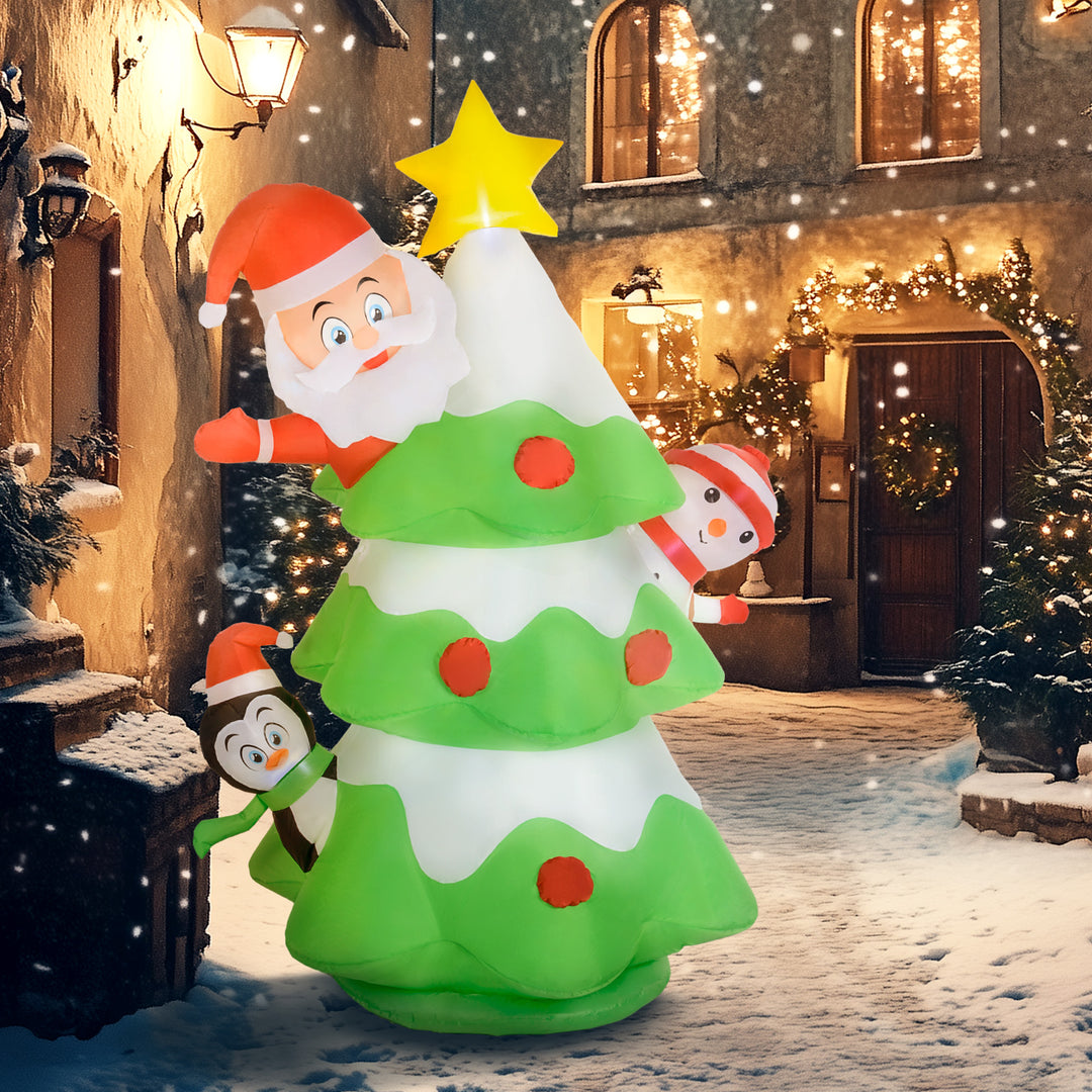 8FT Christmas Inflatable Christmas Tree with Santa Claus