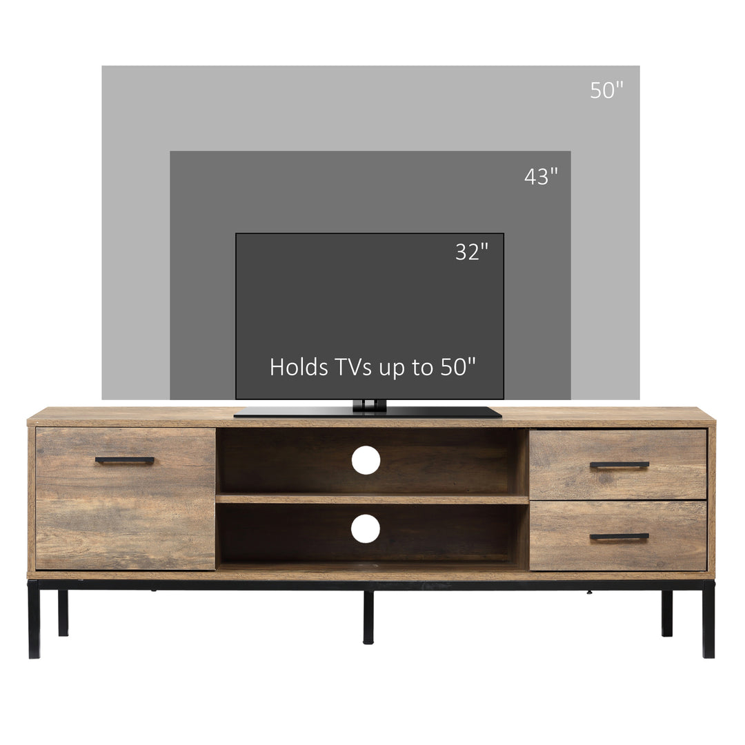 Light Industrial-Style TV Stand Cabinet - Brown/Black