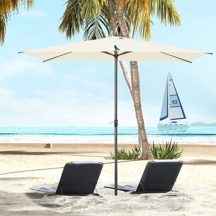 Waterproof 3 x 2M Sun Parasols Umbrellas Garden Patio Tilt Sun Shade Outdoor Canopy Crank Aluminium