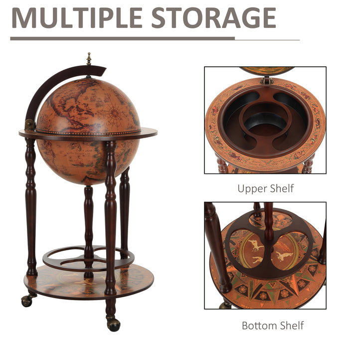 Globetrotter Bar Cabinet: Vintage-Style Wine & Spirits Storage with Glassware Rack