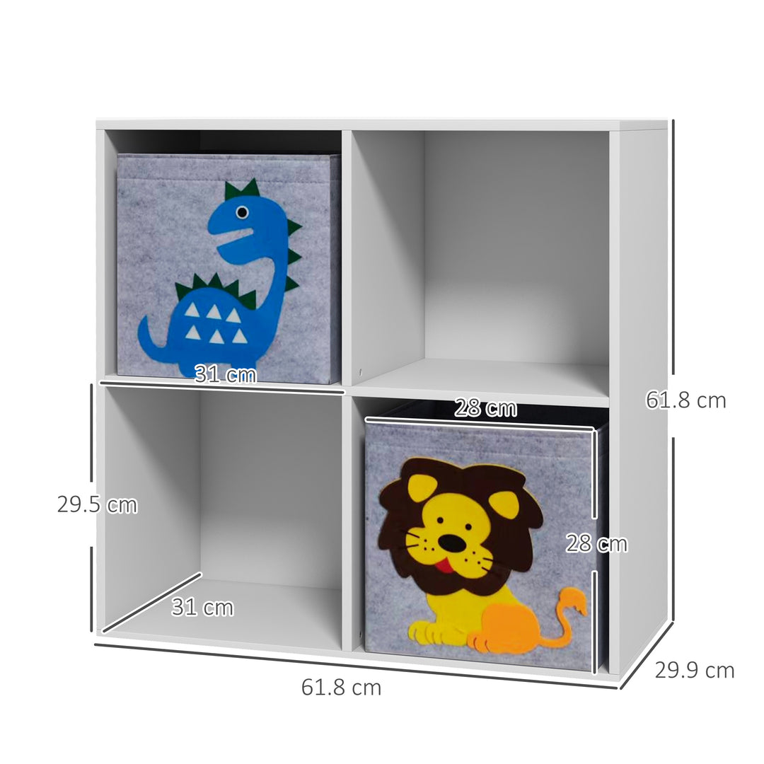 Toy Storage Box for Children with Dual Non-Woven Fabric Bins