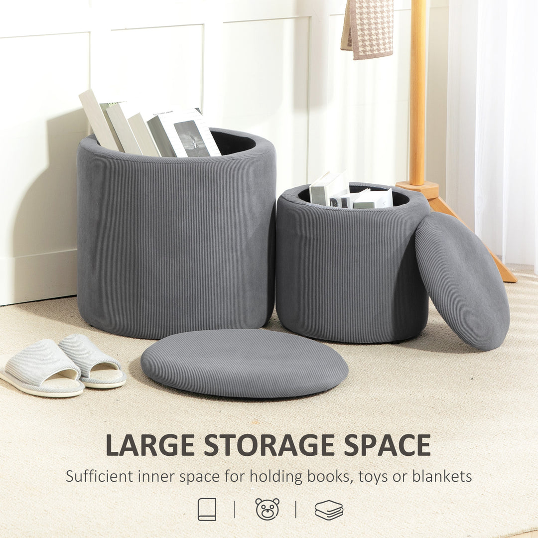 Modern Storage Ottoman with Removable Lid - Light Grey