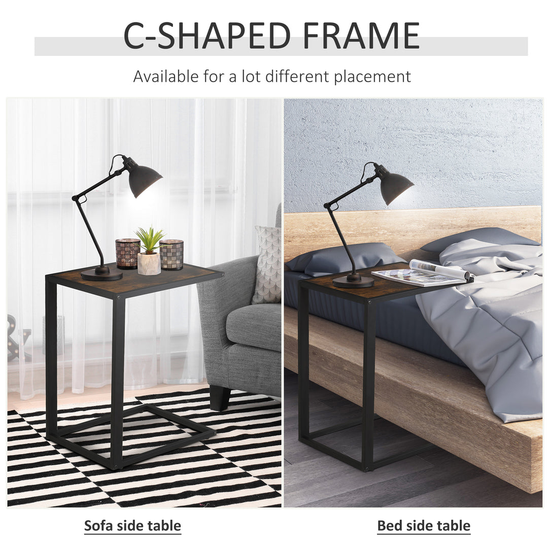 C-Shaped Sofa End Table