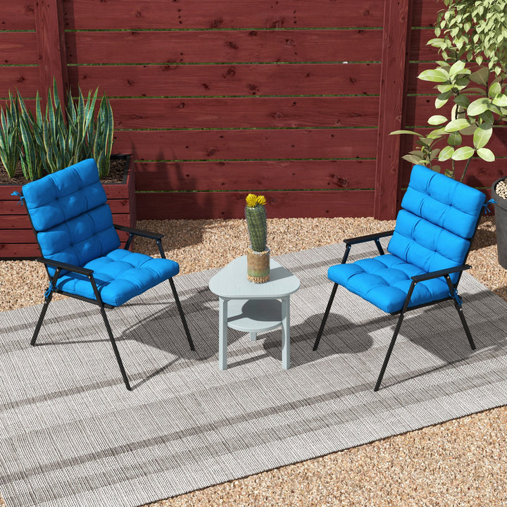 Garden Seating Comfort: Plush Turquoise Cushions with Backrest Ties for Patio Bliss