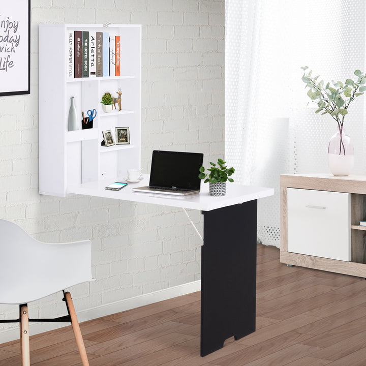 HOMCOM Floating Desk with Drop Leaf