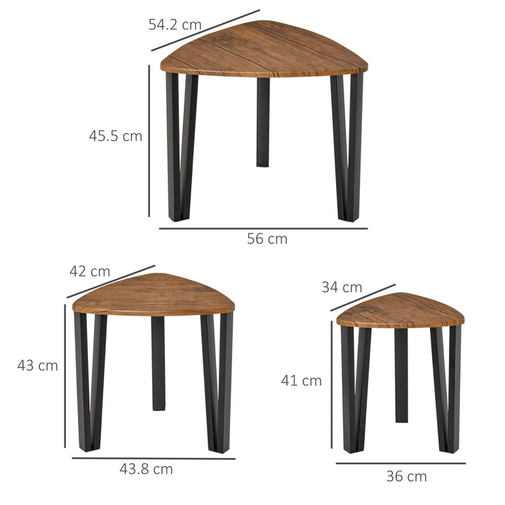 HOMCOM Set of 3 Nesting Coffee Tables