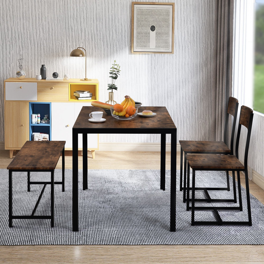 Industrial Dining Set with Bench, Rustic Brown https://www.awin1.com/pclick.php?p=39114471376&a=1765756&m=17151 Aosom