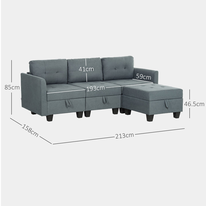 L Shape Modular Sofa with Storage