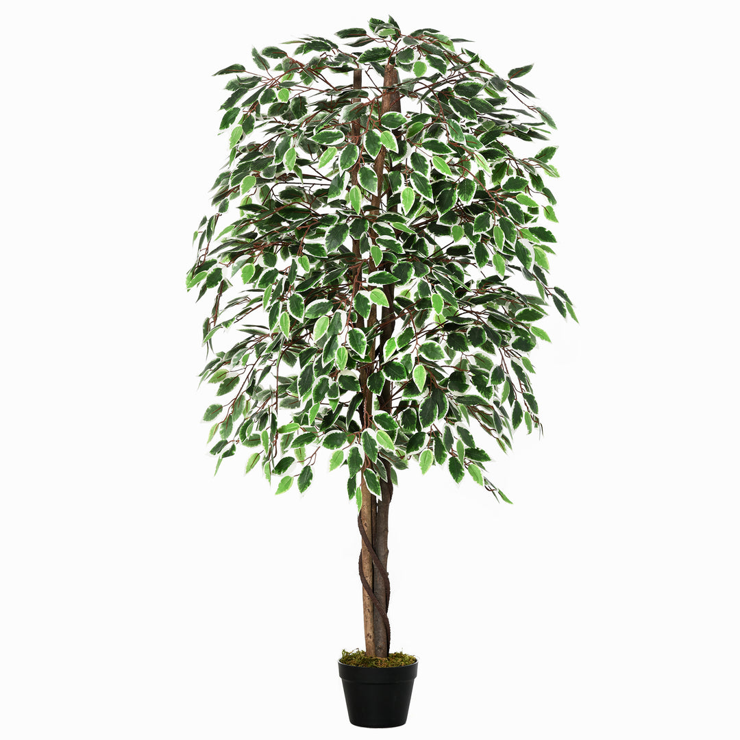 160cm/5.2FT Artificial Ficus Silk Tree with Nursery Pot