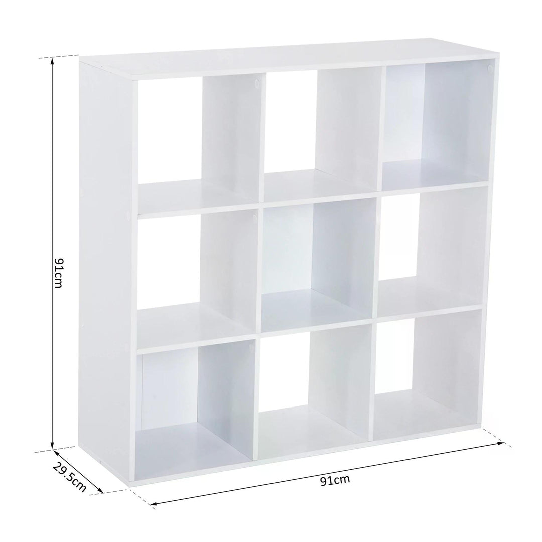 Wooden Cabinet Freestanding Open Cabinet with 9 Cubes