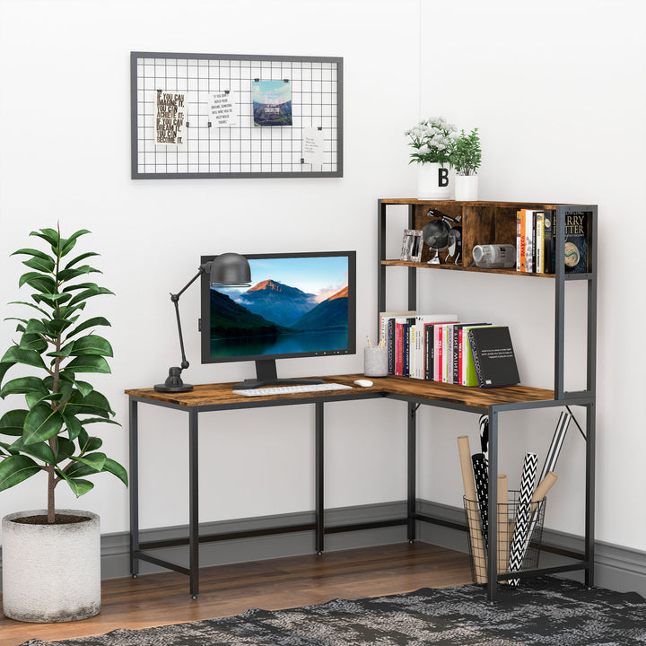 HOMCOM Industrial L-Shaped Desk