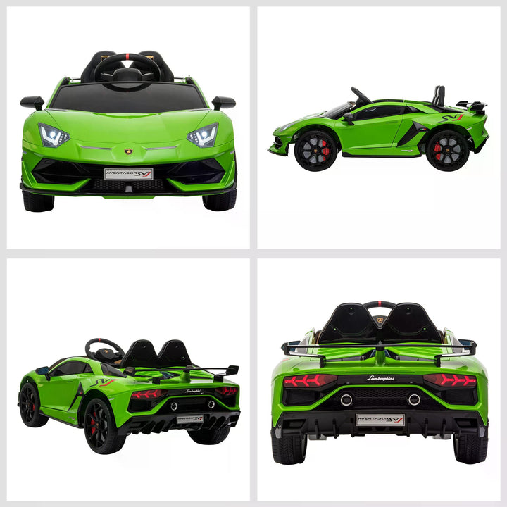 Compatible 12V Battery-powered Kids Electric Ride On Car Lamborghini Aventador Sports Racing Car Toy with Parental Remote Control Music Green