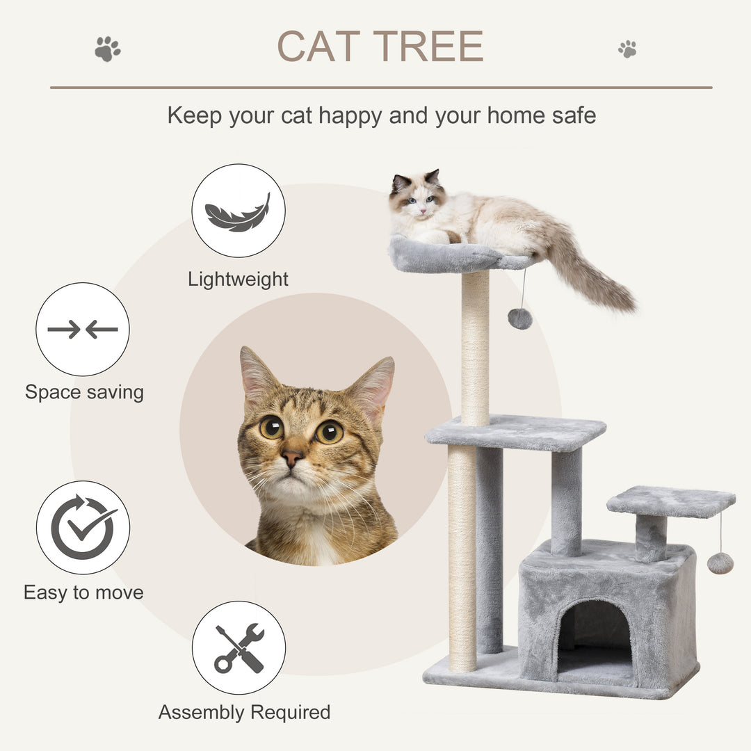 Feline Fun Tower: 114cm Tall Activity Centre with Scratching Posts