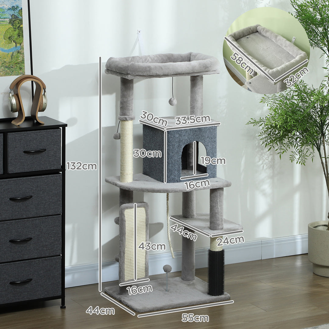 132cm Cat Tree w/ Scratching Posts