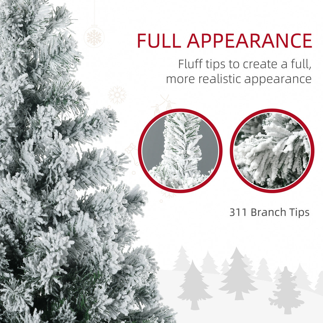 4.5' Artificial Snow Christmas Trees with Frosted Branches