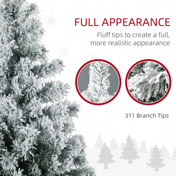 4.5' Artificial Snow Christmas Trees with Frosted Branches