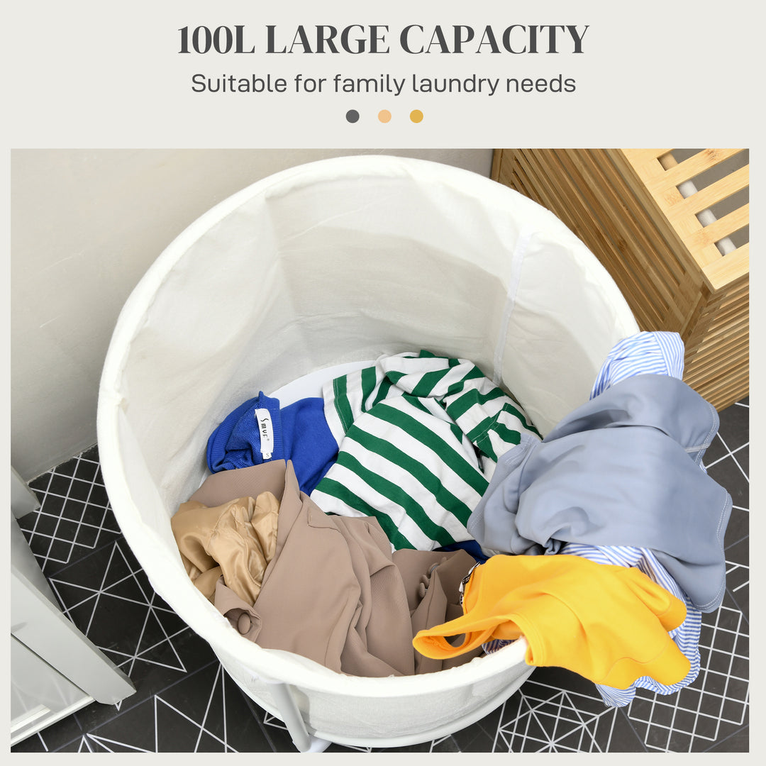 HOMCOM Rolling Laundry Basket