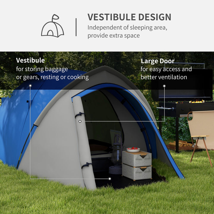 Waterproof 2-Person Dome Camping Tent with Large Viewing Windows