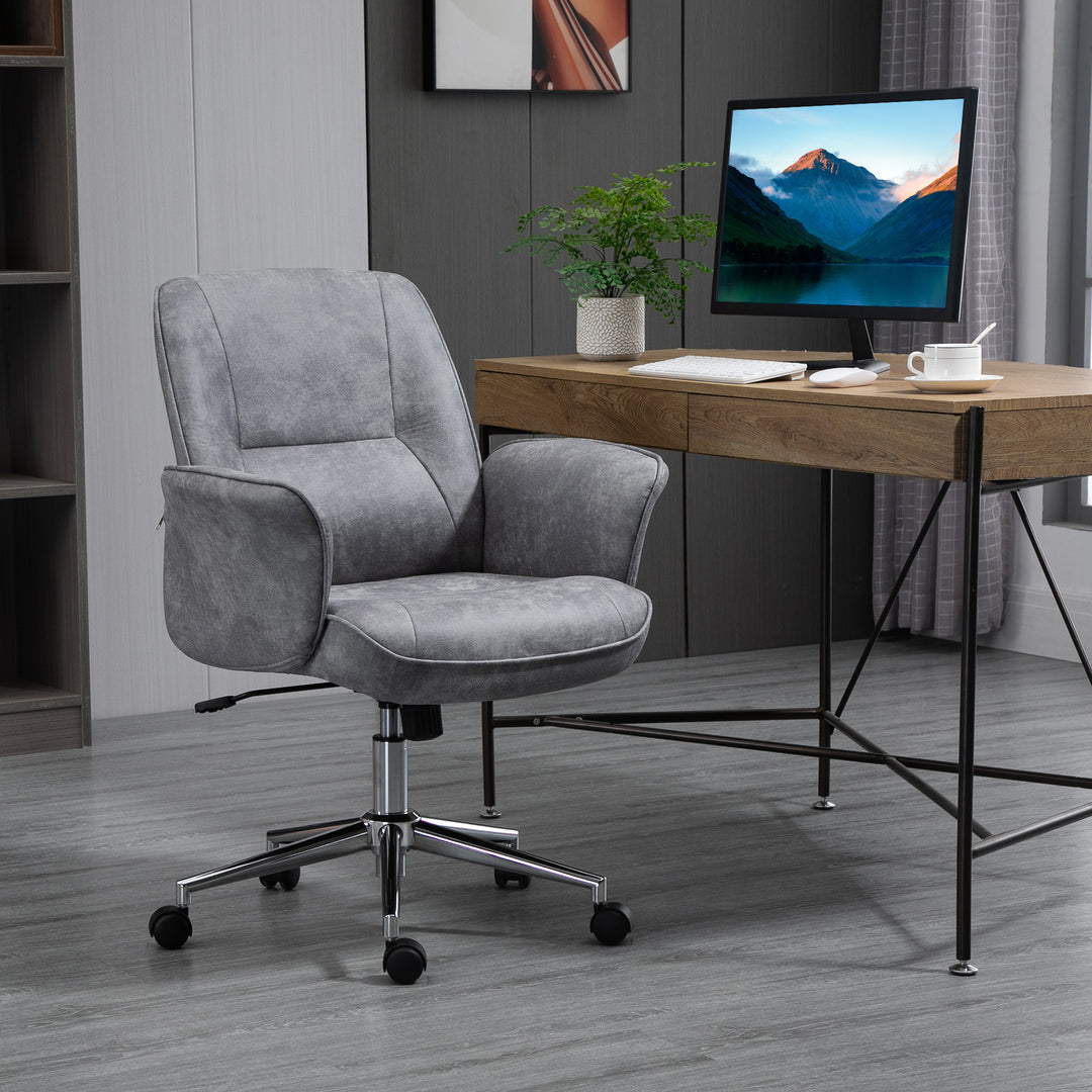 Vinsetto Swivel Ergonomic Office Chair, Light Grey