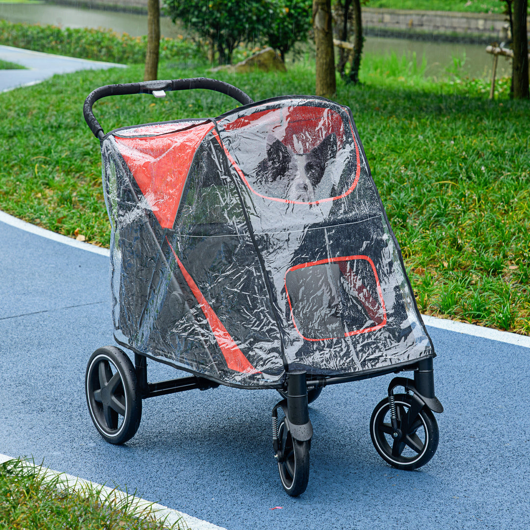 One-Click Foldable Pet Travel Stroller with Rain Cover