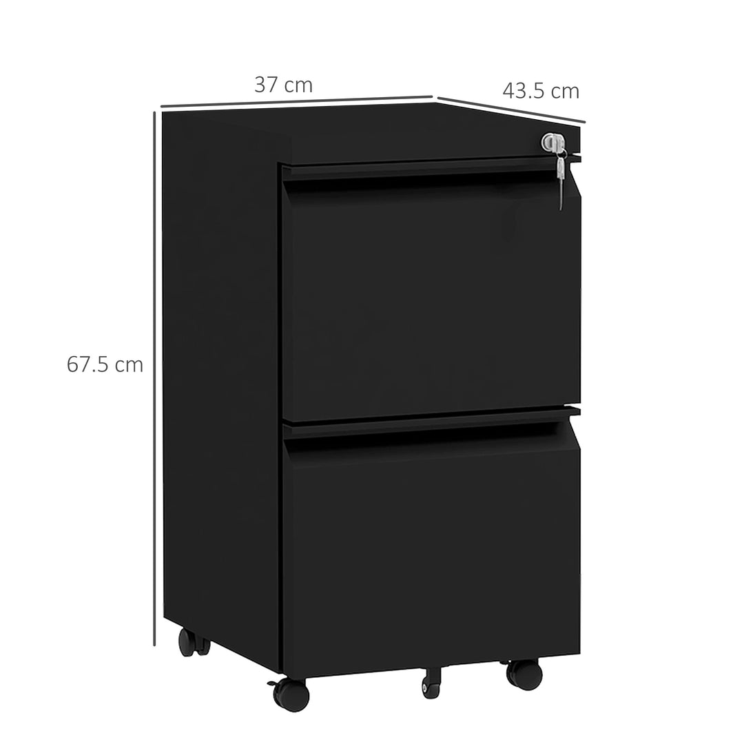 Vinsetto 2-Drawer Mobile Filing Cabinet on Wheels