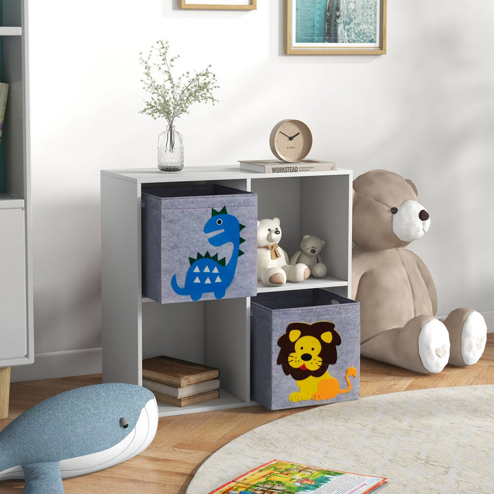 Toy Storage Box for Children with Dual Non-Woven Fabric Bins