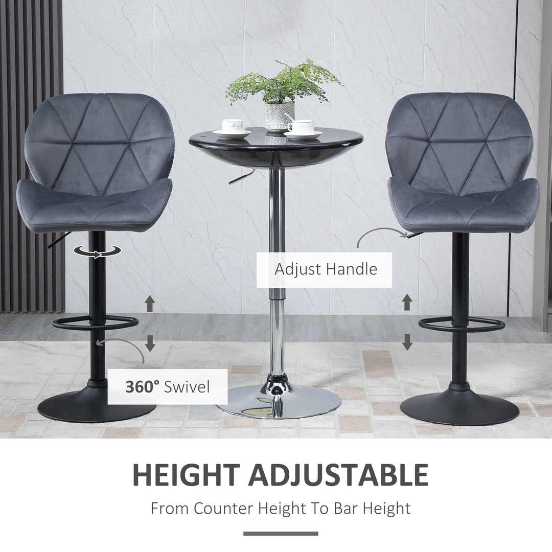 Set of 2 Adjustable Bar stools With Backs