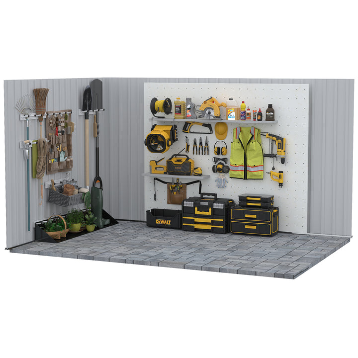 6.5ft x 3.5ft Metal Garden Storage Shed for Outdoor Tool Storage with Double Sliding Doors and 4 Vents