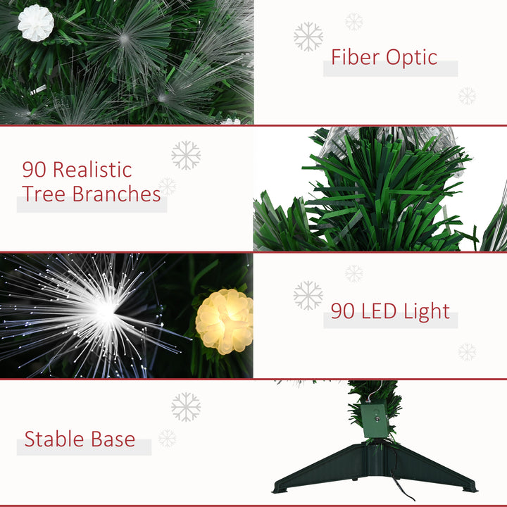 3ft White Pre Lit Christmas Tree w/ 90 LEDs Star Topper Tri-Base Full Bodied Seasonal Decoration Pre-Lit Home