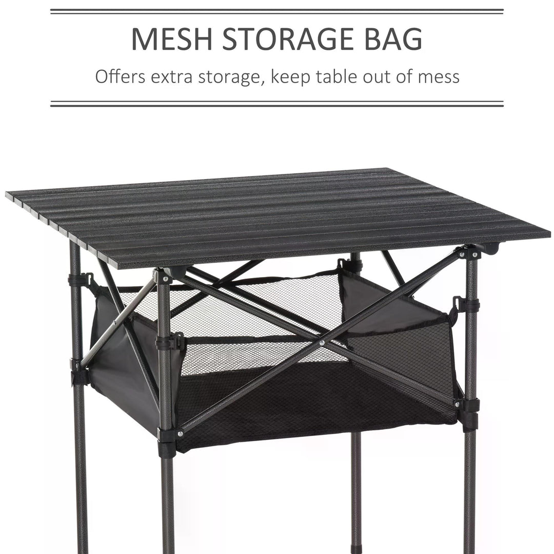 Folding Camping Table with Mesh Storage Bag Lightweight Aluminum Picnic Desk