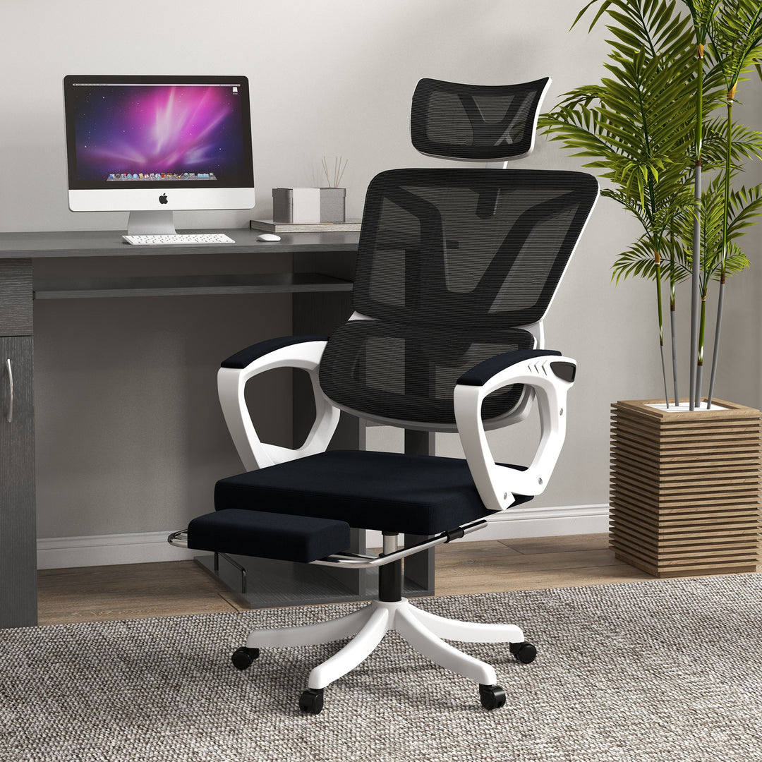 Vinsetto Mesh Office Chair, Reclining, Black