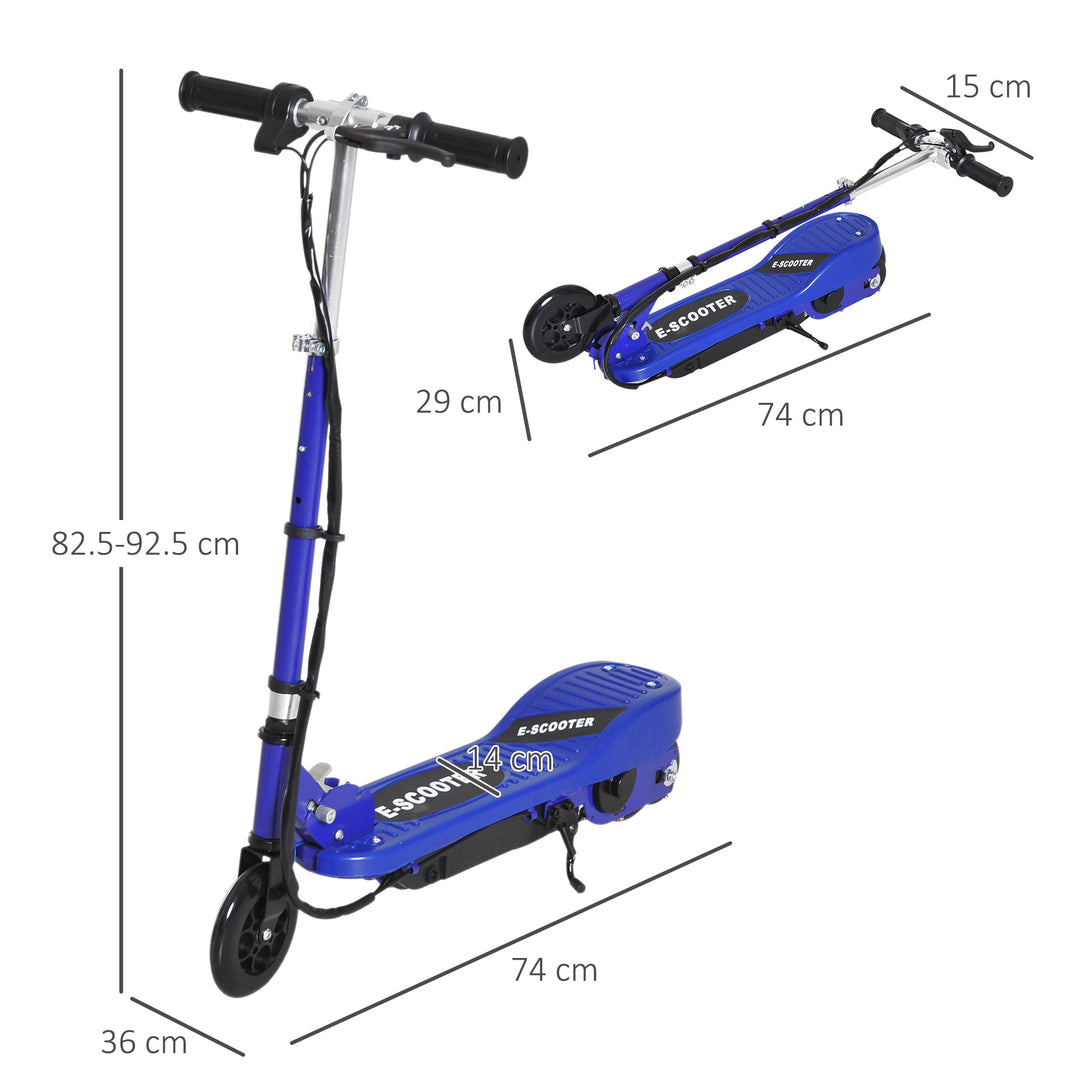 Kids Folding Electric Bike Children E Scooter Ride on Toy 2x12V Recharge Battery 120W Adjustable Height Suitable for 7 - 14 yrs Blue