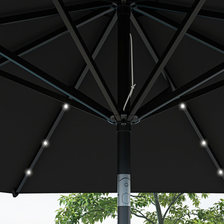 Waterproof Garden Parasol with Solar LED Lights