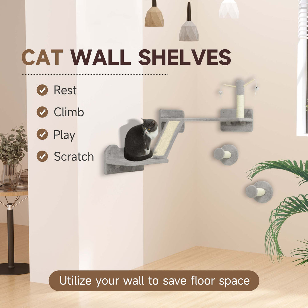 Cat Shelves with Scratching Posts