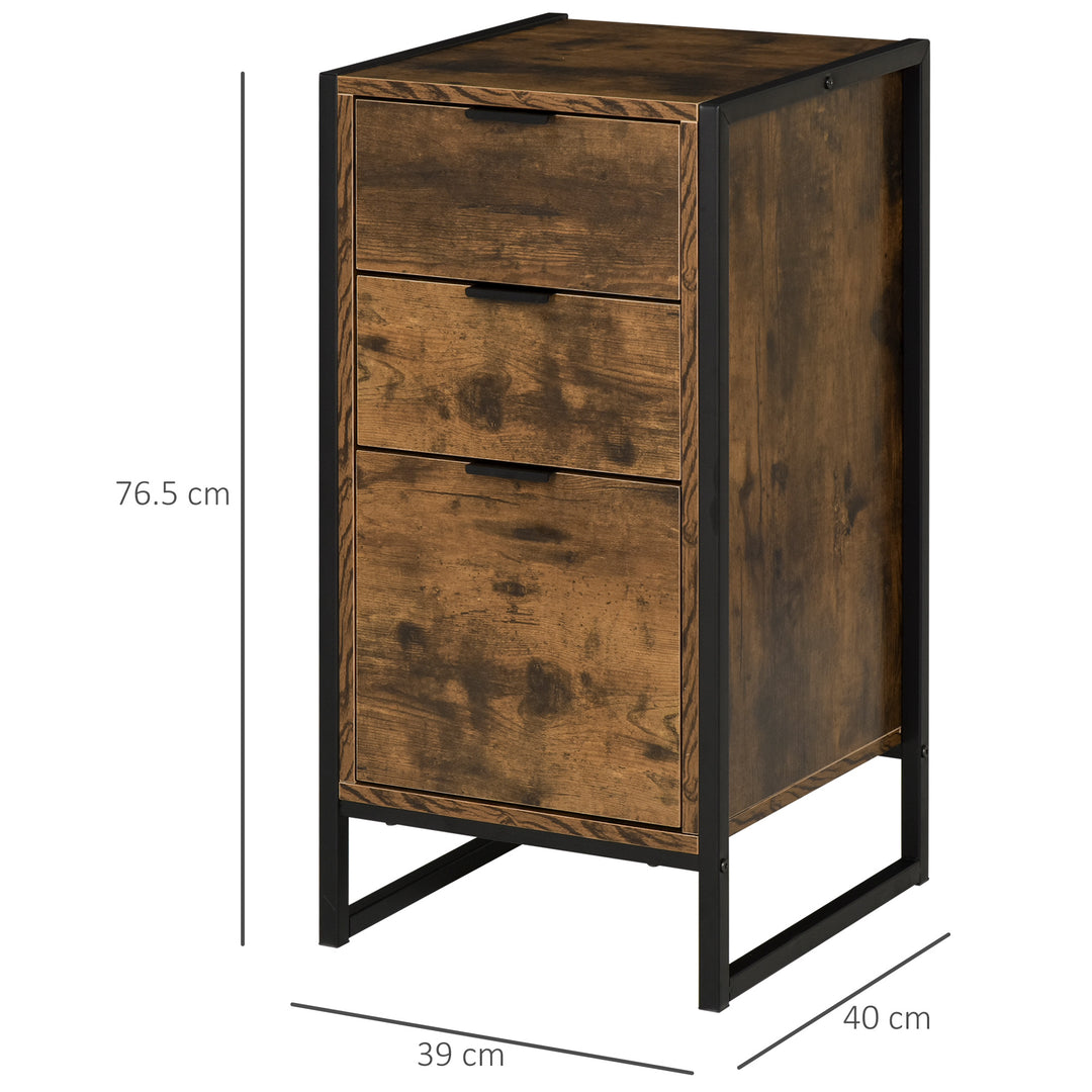 Industrial Storage Trunk: 3-Drawer Metal Cabinet