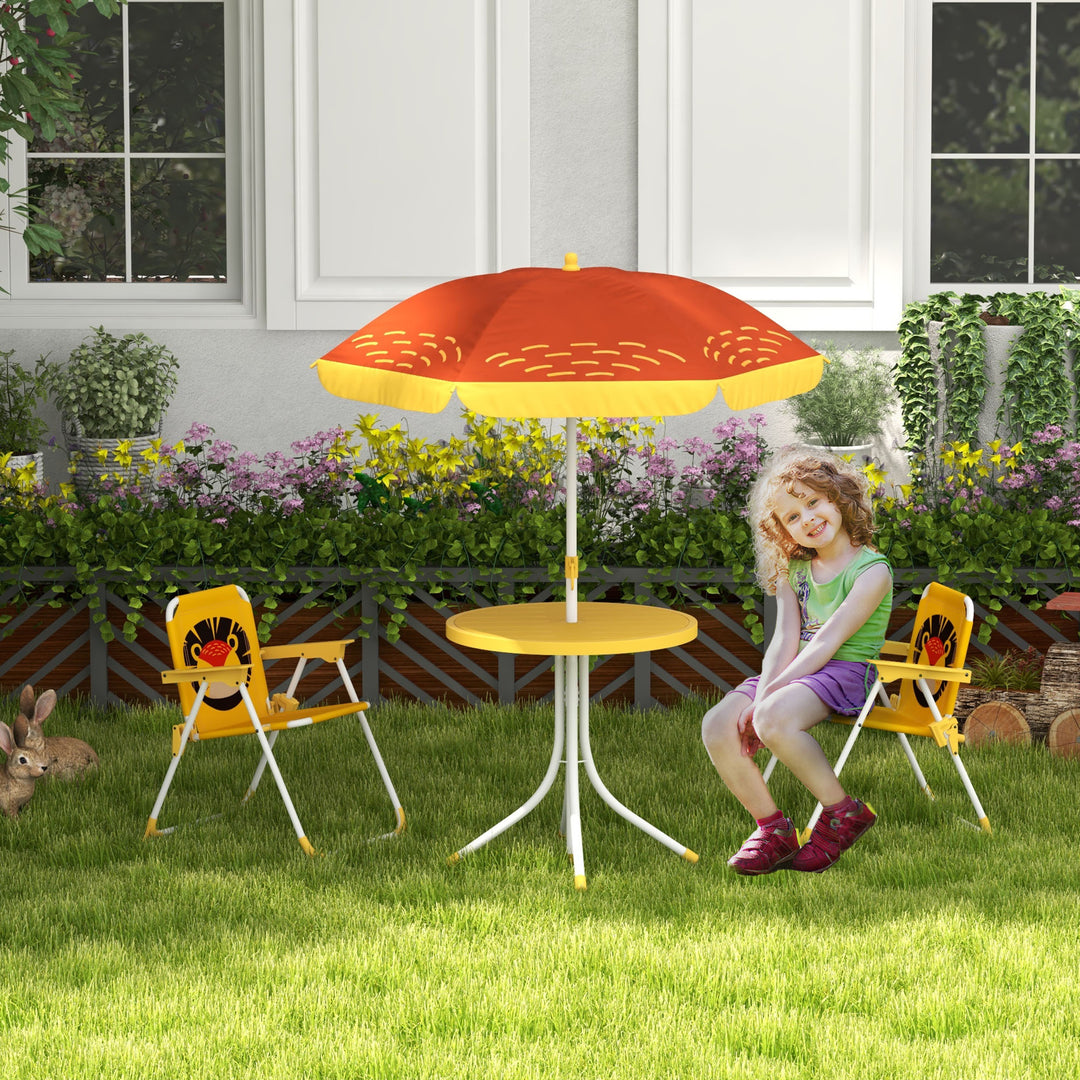 Lion Themed Kids Outdoor Picnic Table & Chair Set